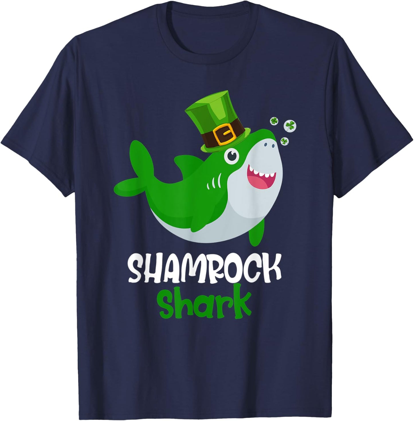 Shamrock Shark Funny St Patrick's Day Leprechaun Gift Kids T-Shirt - T-Shirt | Navy