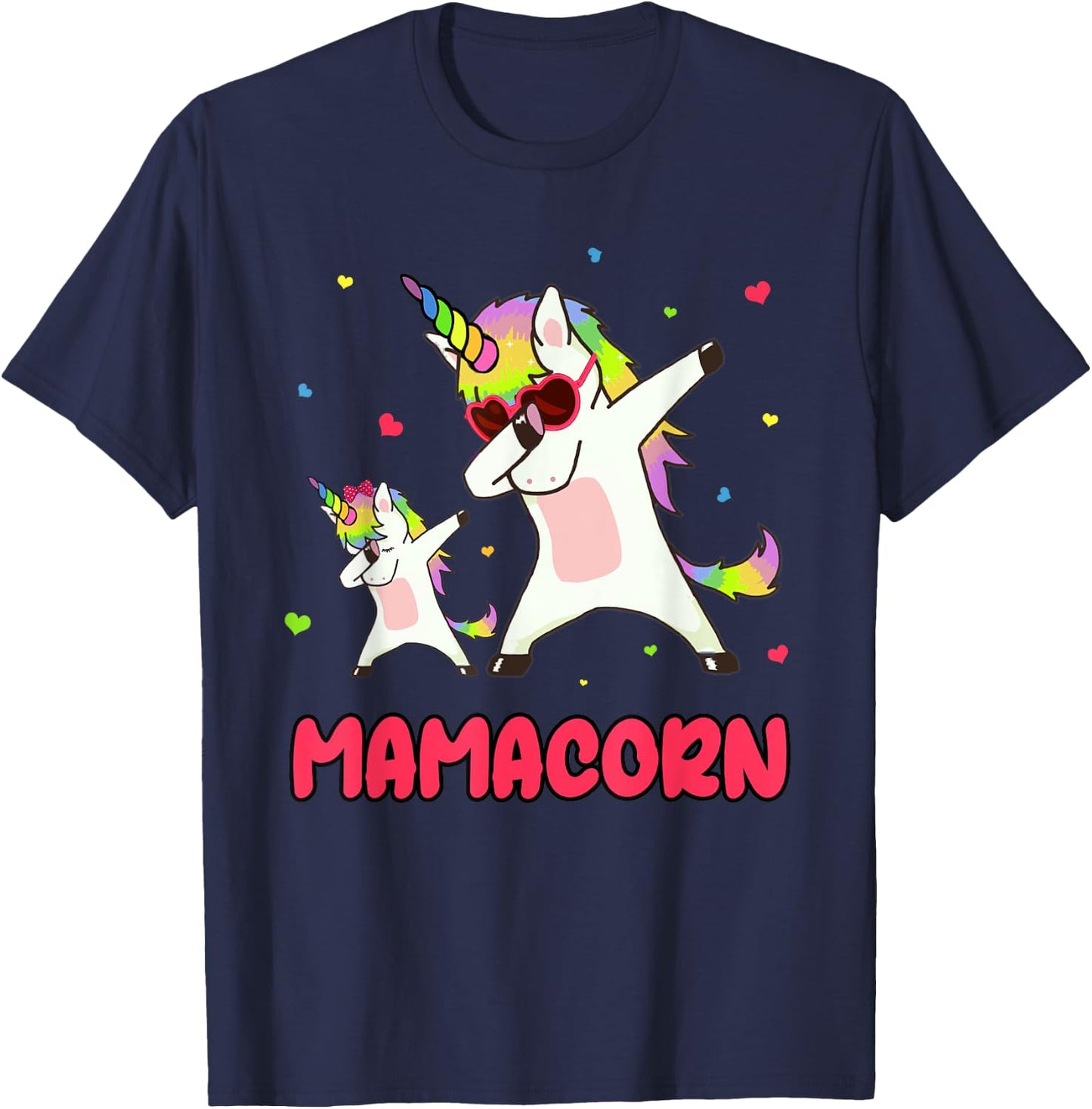 Mamacorn Dabbing Unicorn Mom Unicorn Girl Mommy Birthday T-Shirt - T-Shirt | Navy