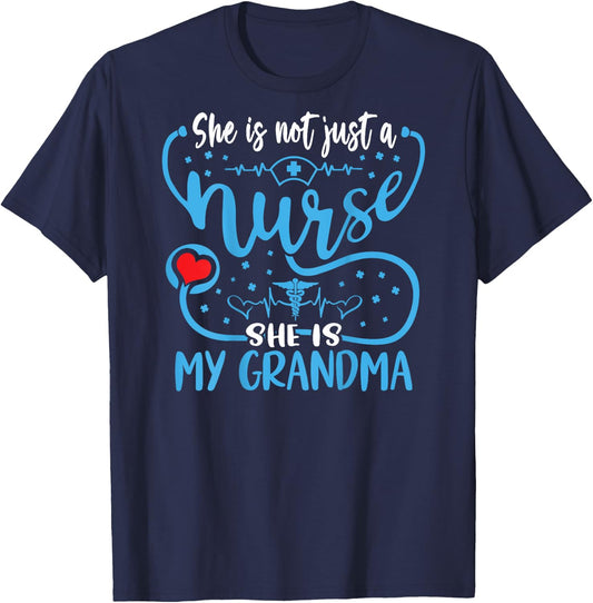 My Grandma Is A Nurse Proud Nurse's Grandchild RN LPN Family T-Shirt - T-Shirt | Navy