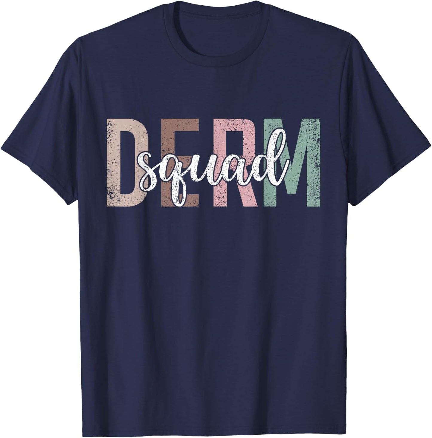 Vintage Derm Squad Dermatology Nurse Cosmetic Dermatologist T-Shirt - T-Shirt | Navy