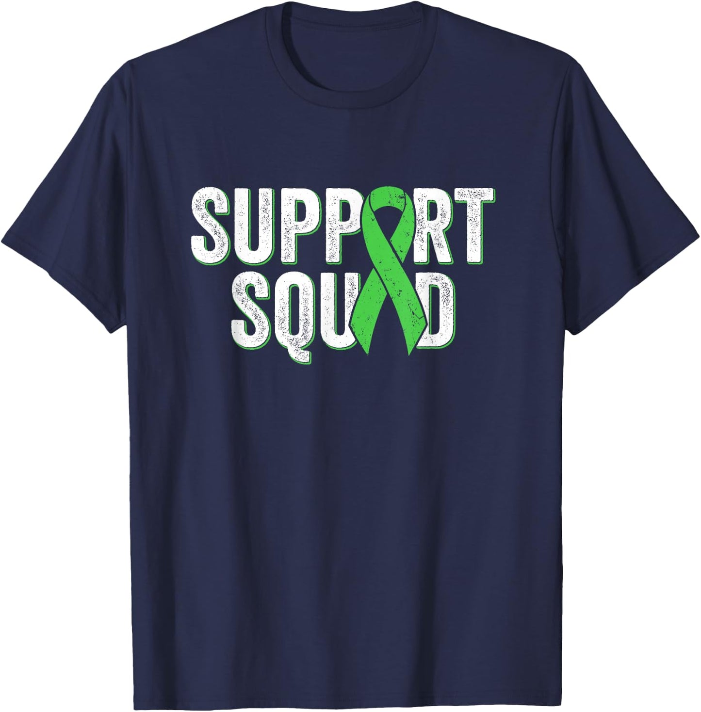 Non-Hodgkins Lymphoma Support Squad - Lime Green Awareness T-Shirt - T-Shirt | Navy