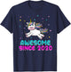 Unicorn Birthday Girl Gift Love Awesome Since 2020 T-Shirt - T-Shirt | Navy