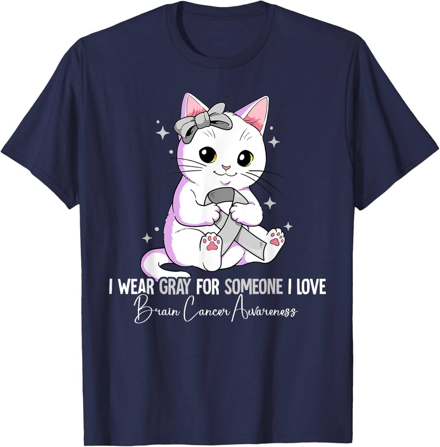 Brain Cancer Awareness T-Shirt - T-Shirt | Navy