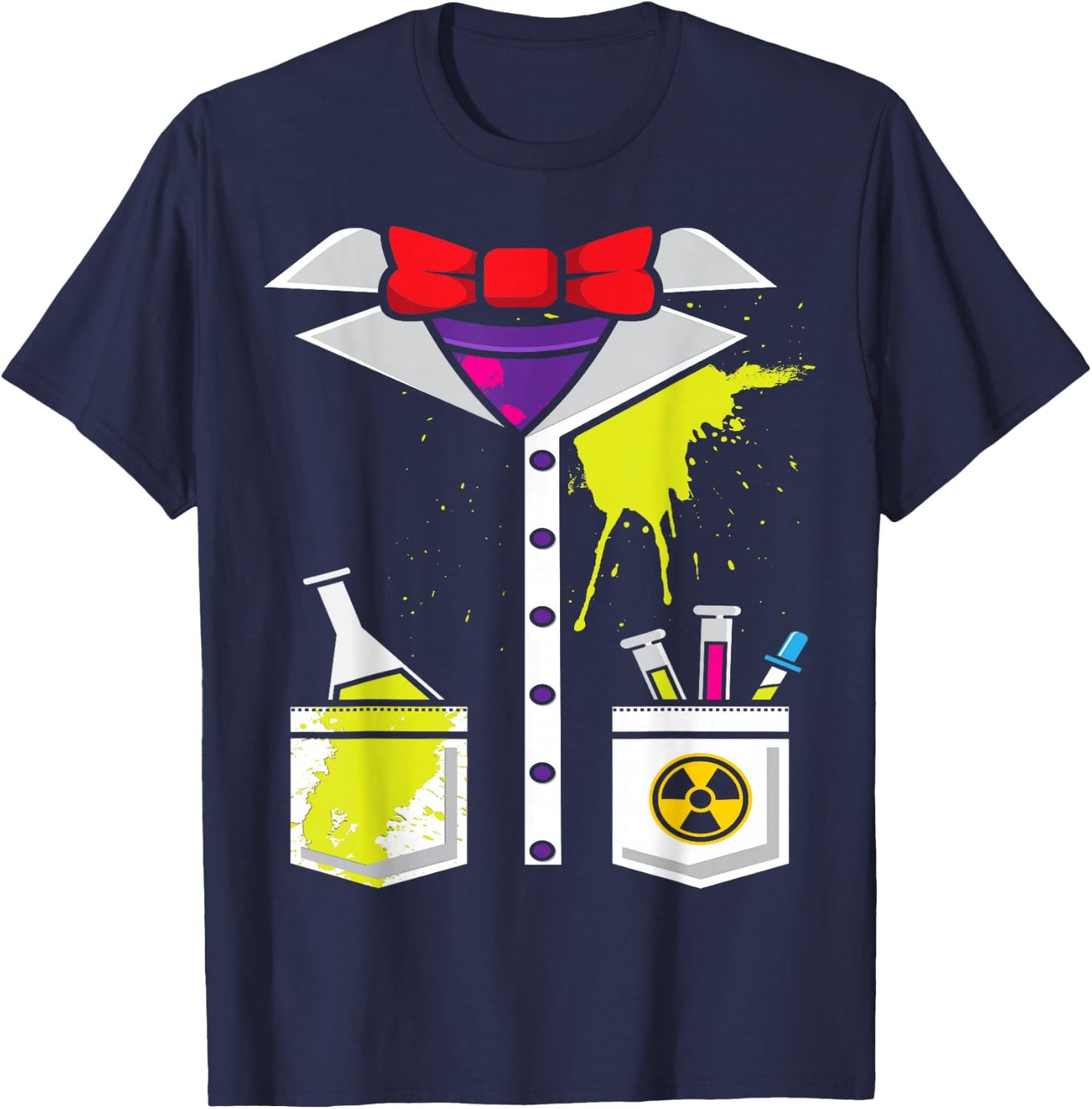Mad Scientist Costume Halloween Carnival Science Chemistry T-Shirt - T-Shirt | Navy