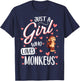 Just a Girl Who Loves Monkeys - Funny Monkey Lover Girl T-Shirt - T-Shirt | Navy