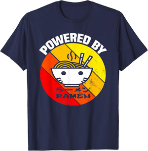 Vintage Powered by Ramen - Ramen Noodle Soup T-Shirt - T-Shirt | Navy