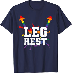 Leg Rest Funny Naughty Dad Joke Vagitarian Design Lesbian T-Shirt - T-Shirt | Navy