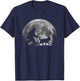Bigfoot Walking a Dog Funny Heeler Lovers Moon Halloween T-Shirt - T-Shirt | Navy
