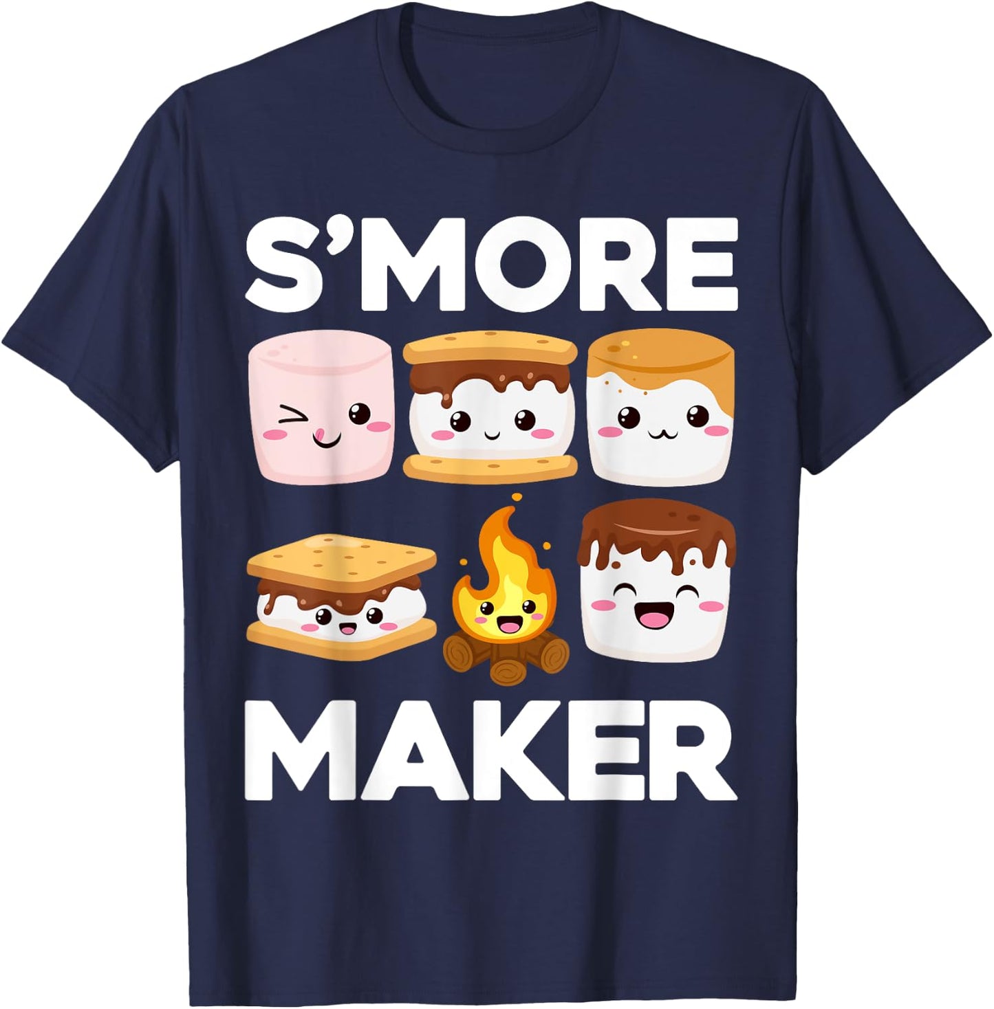 Smore Maker Camping Campfire Chocolate Marshmallow S'mores T-Shirt - T-Shirt | Navy