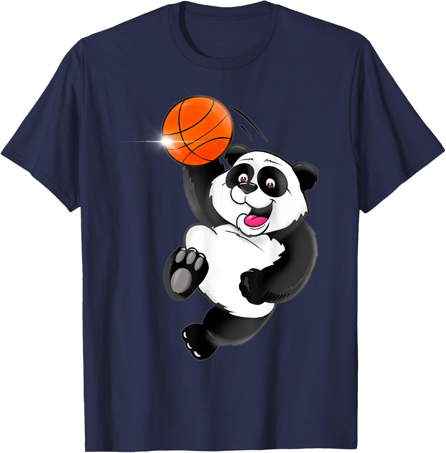 Basketball Panda Slam Dunk Funny Kids Adults Sports T-Shirt - T-Shirt | Navy