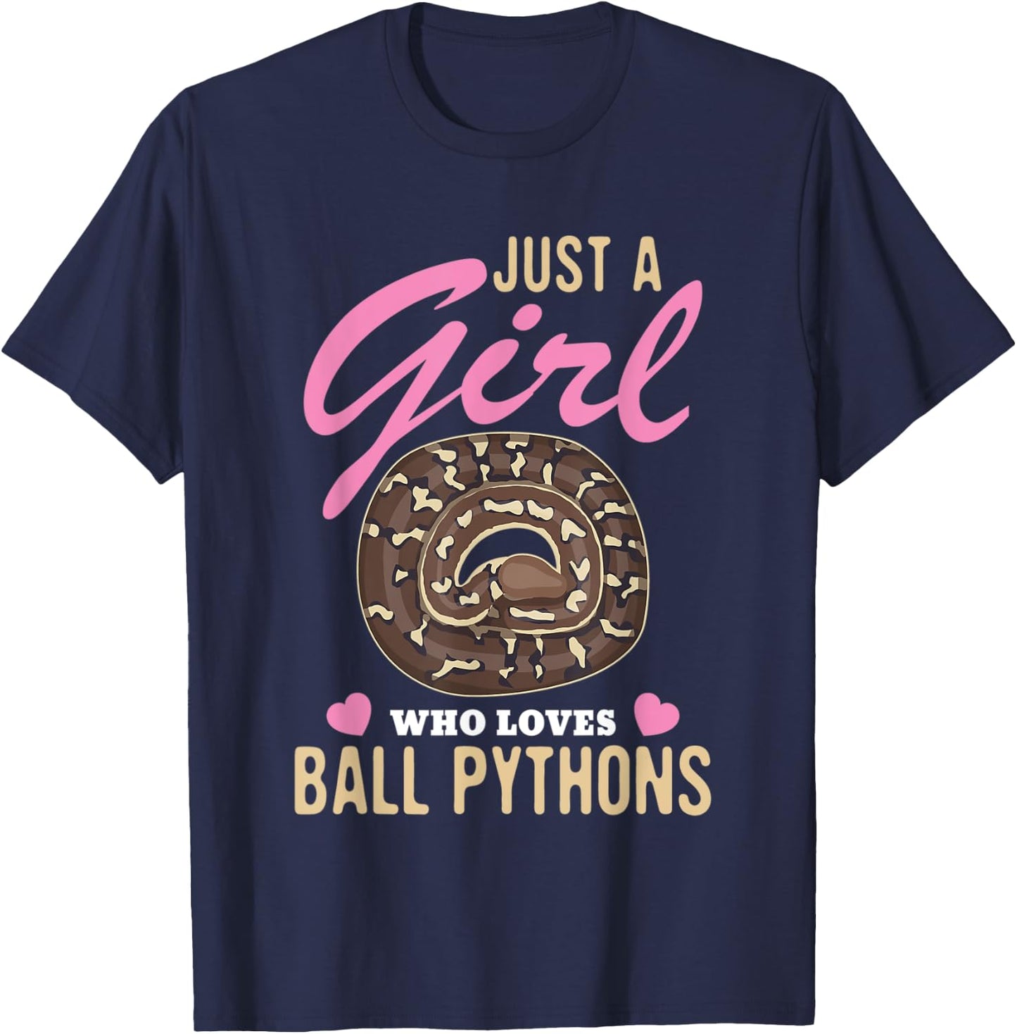Just a Girl Who Loves Ball Pythons Snakes Snake Python Lover T-Shirt - T-Shirt | Navy