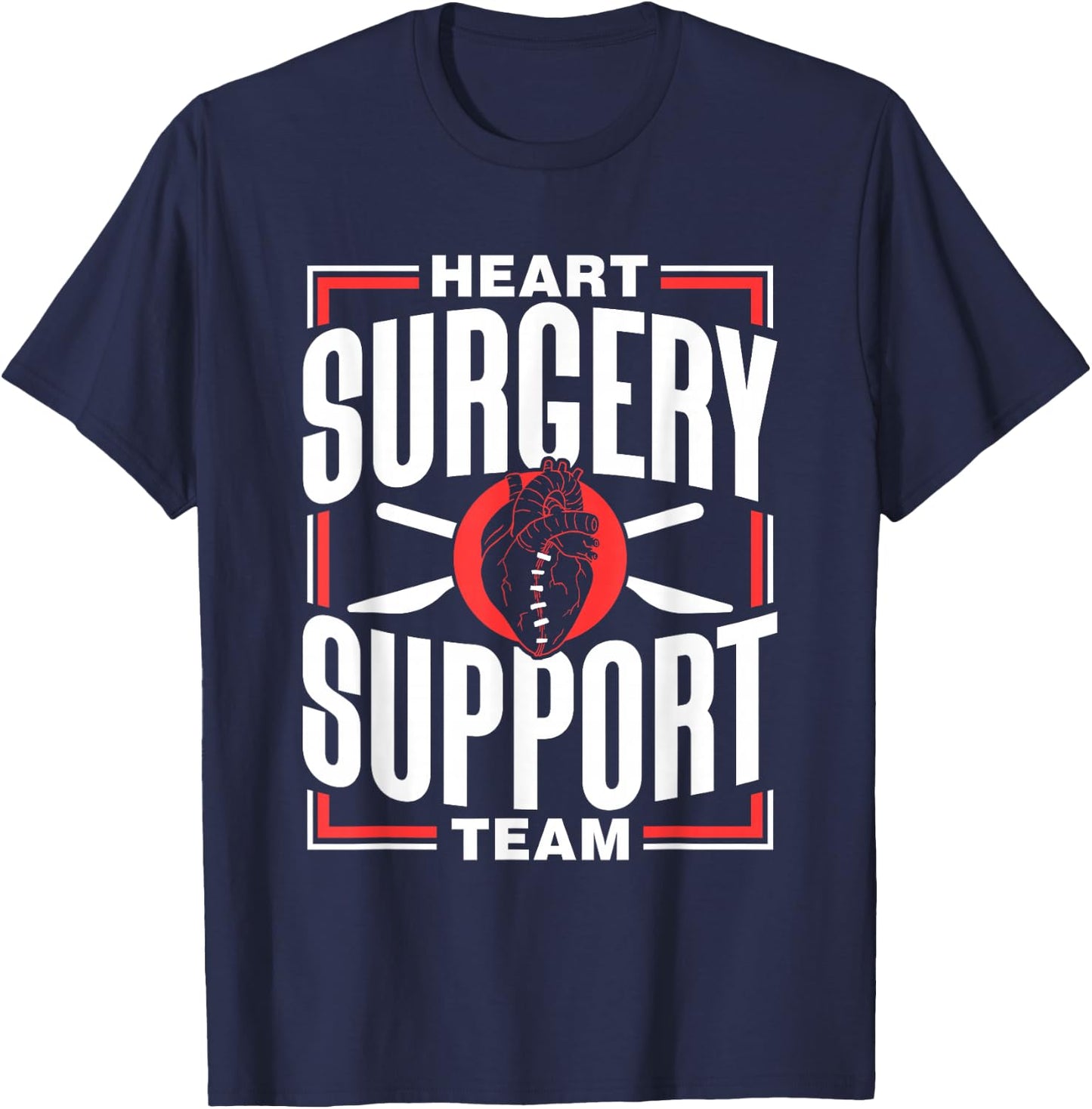Herz Op Support Team Bypass Patient Heart Surgery T-Shirt - T-Shirt | Navy