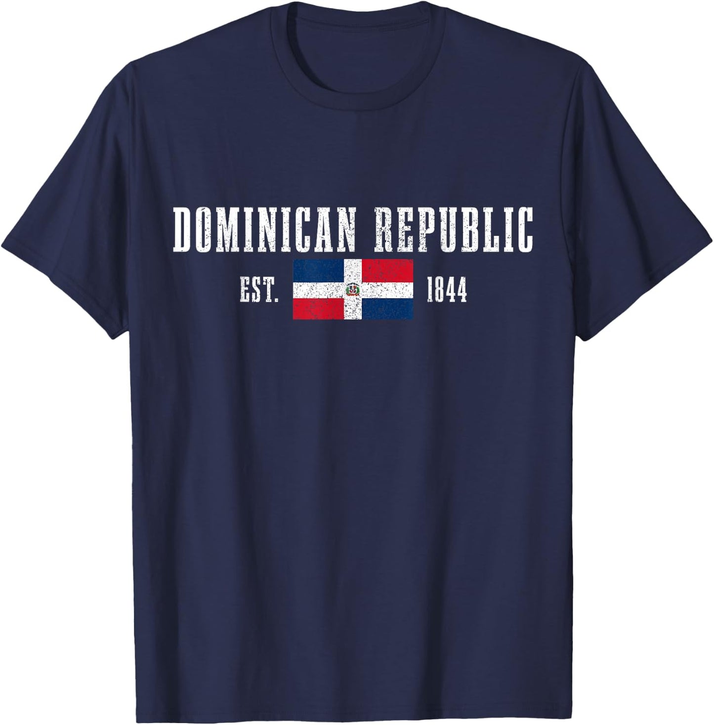 Dominican Republic Est. 1844 Dominican Flag T-Shirt - T-Shirt | Navy
