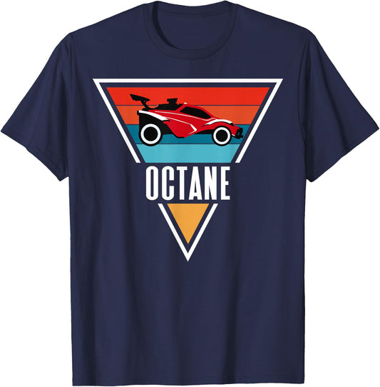 Octane Rocket Soccer Retro Sunset Distressed Graphic Pullove T-Shirt - T-Shirt | Navy