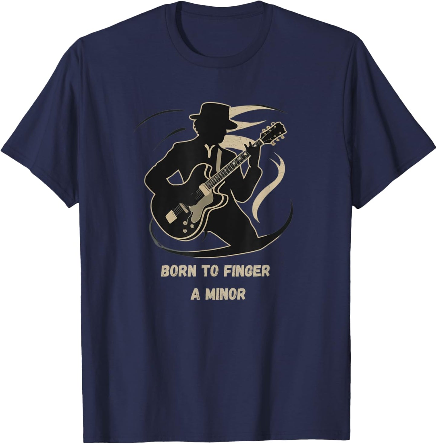 Born To Finger A Minor Guitar T-Shirt - T-Shirt | Navy