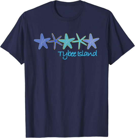 Tybee Island Tropical Vacation Beach T-Shirt - T-Shirt | Navy