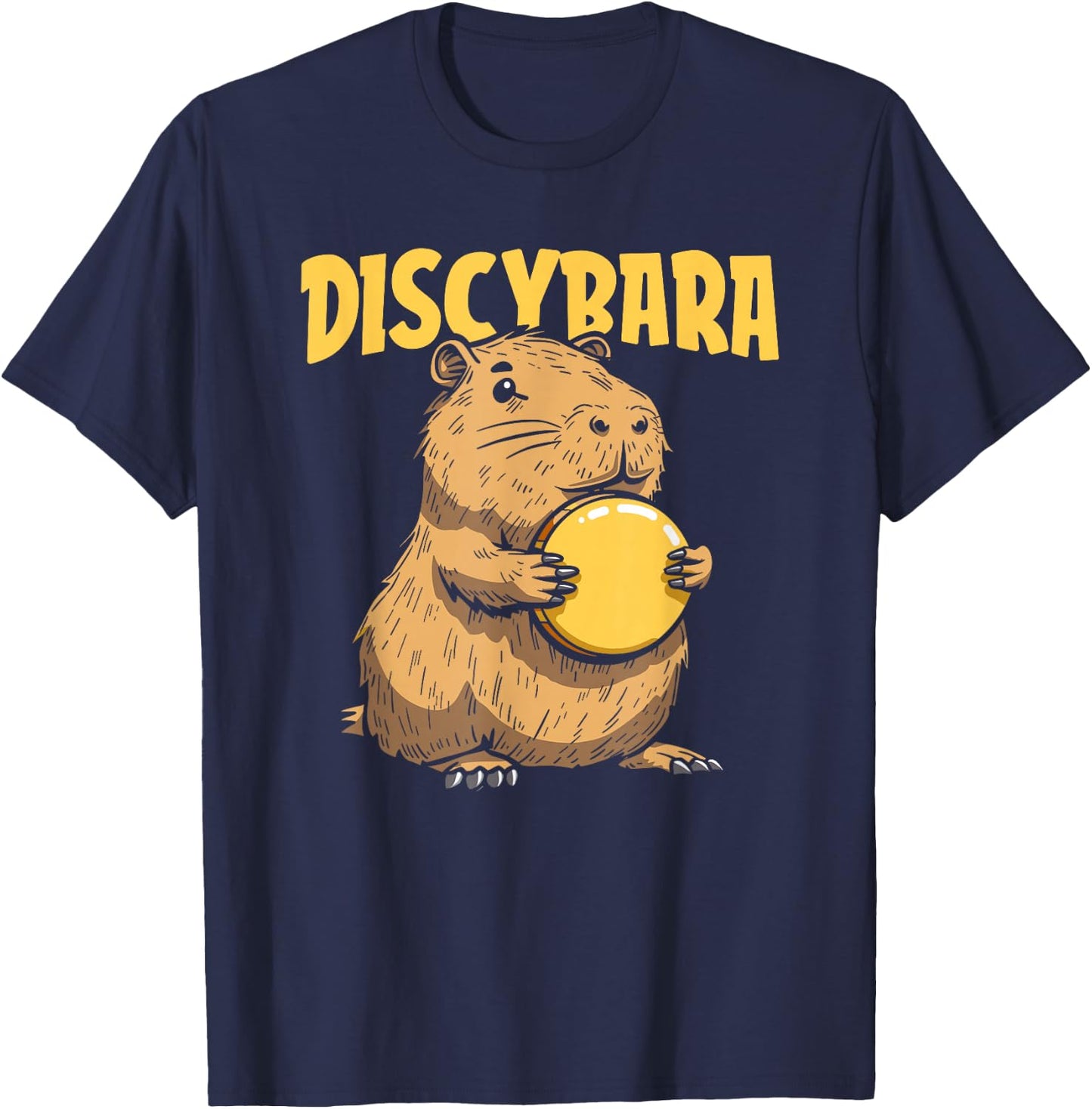Discybara Golf Frisbee Outdoor Sport - Disc Capybara T-Shirt - T-Shirt | Navy
