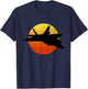 F-22 Raptor Silhouette Retro Sunset Military Jet Flying F22 T-Shirt - T-Shirt | Navy