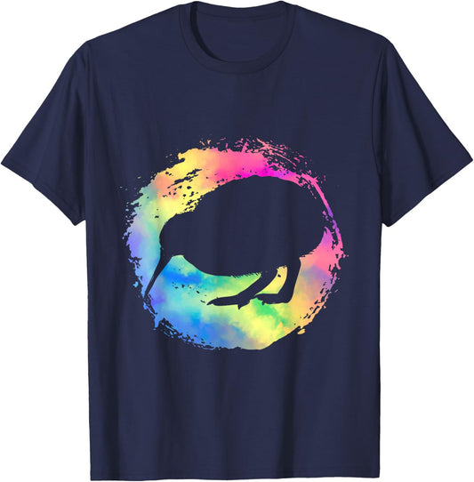 Colorful Kiwi Bird New Zealand T-Shirt - T-Shirt | Navy