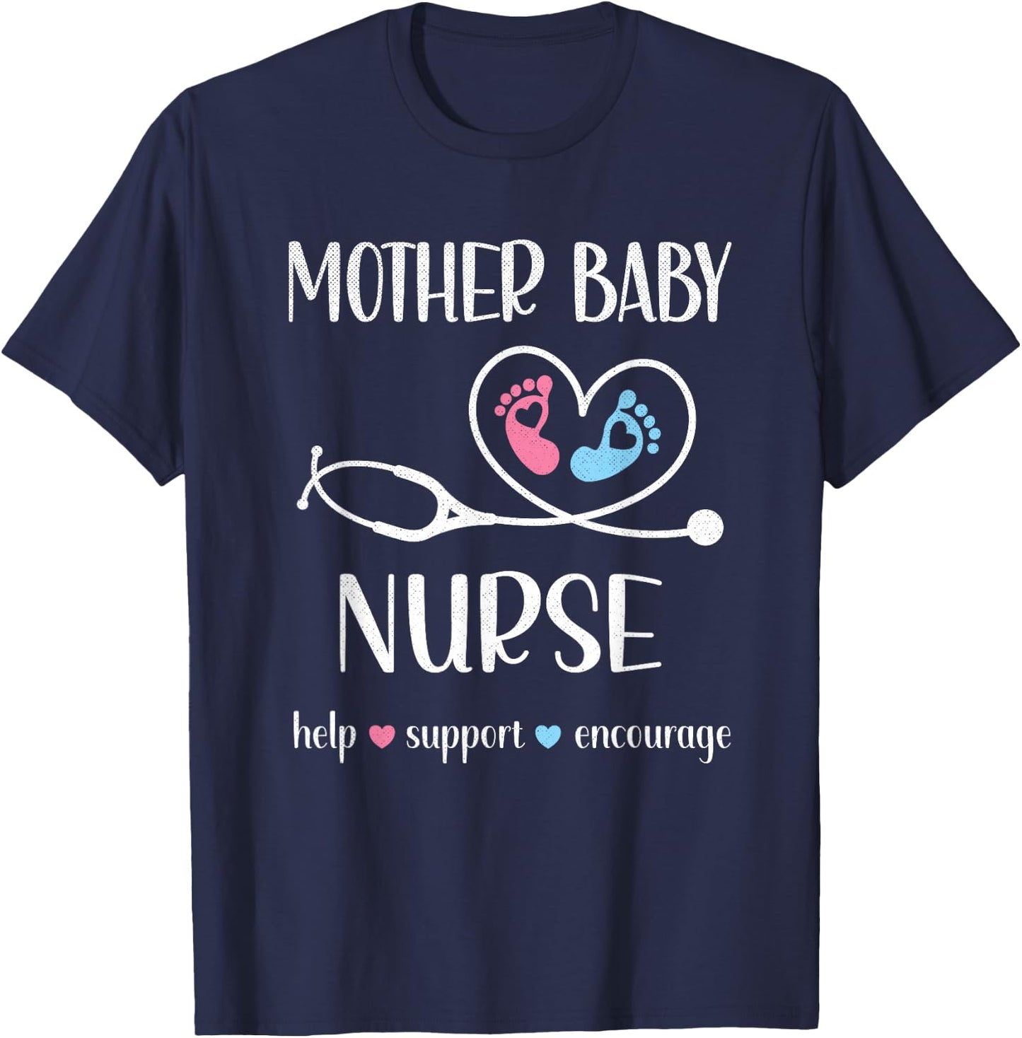 Mother Baby Nurse Appreciation | Postpartum Nursing Student T-Shirt - T-Shirt | Navy