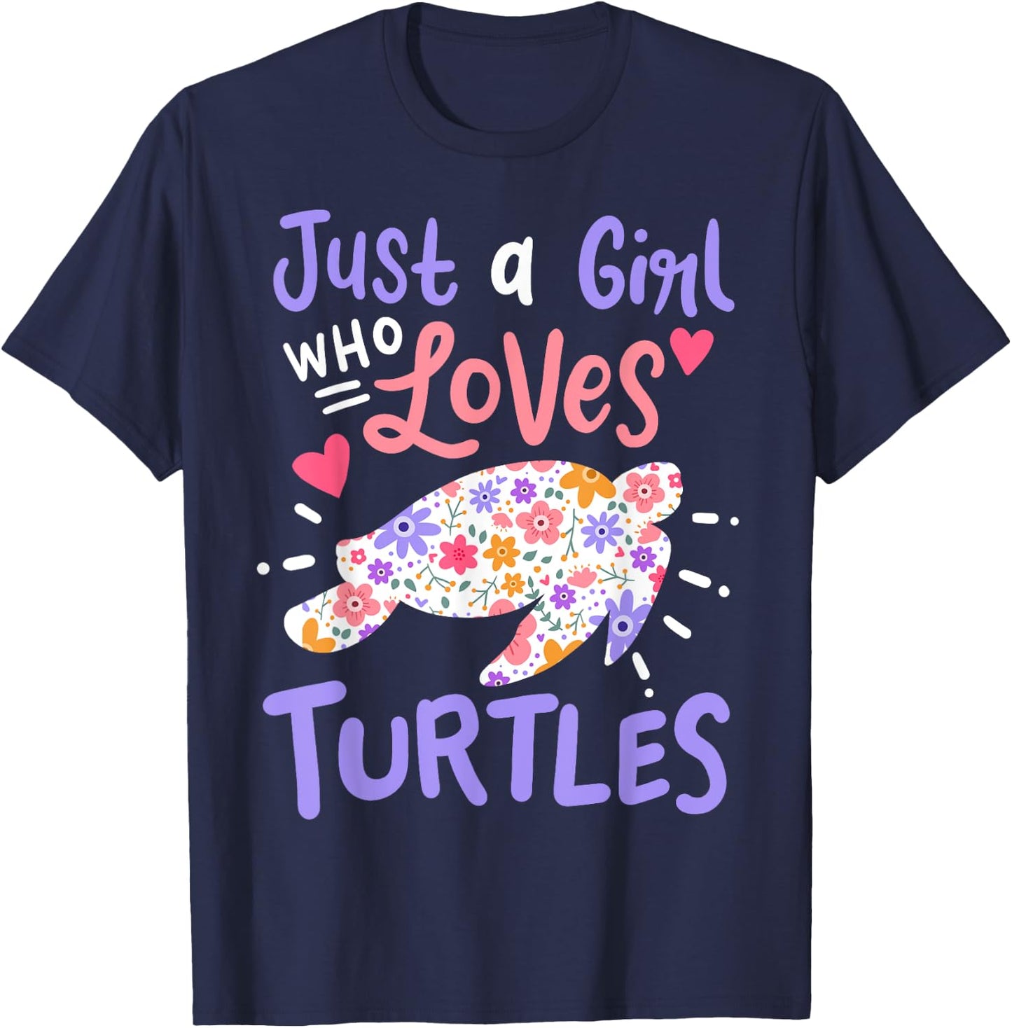 Sea Turtle Just A Girl Who Loves Turtles Gift T-Shirt - T-Shirt | Navy