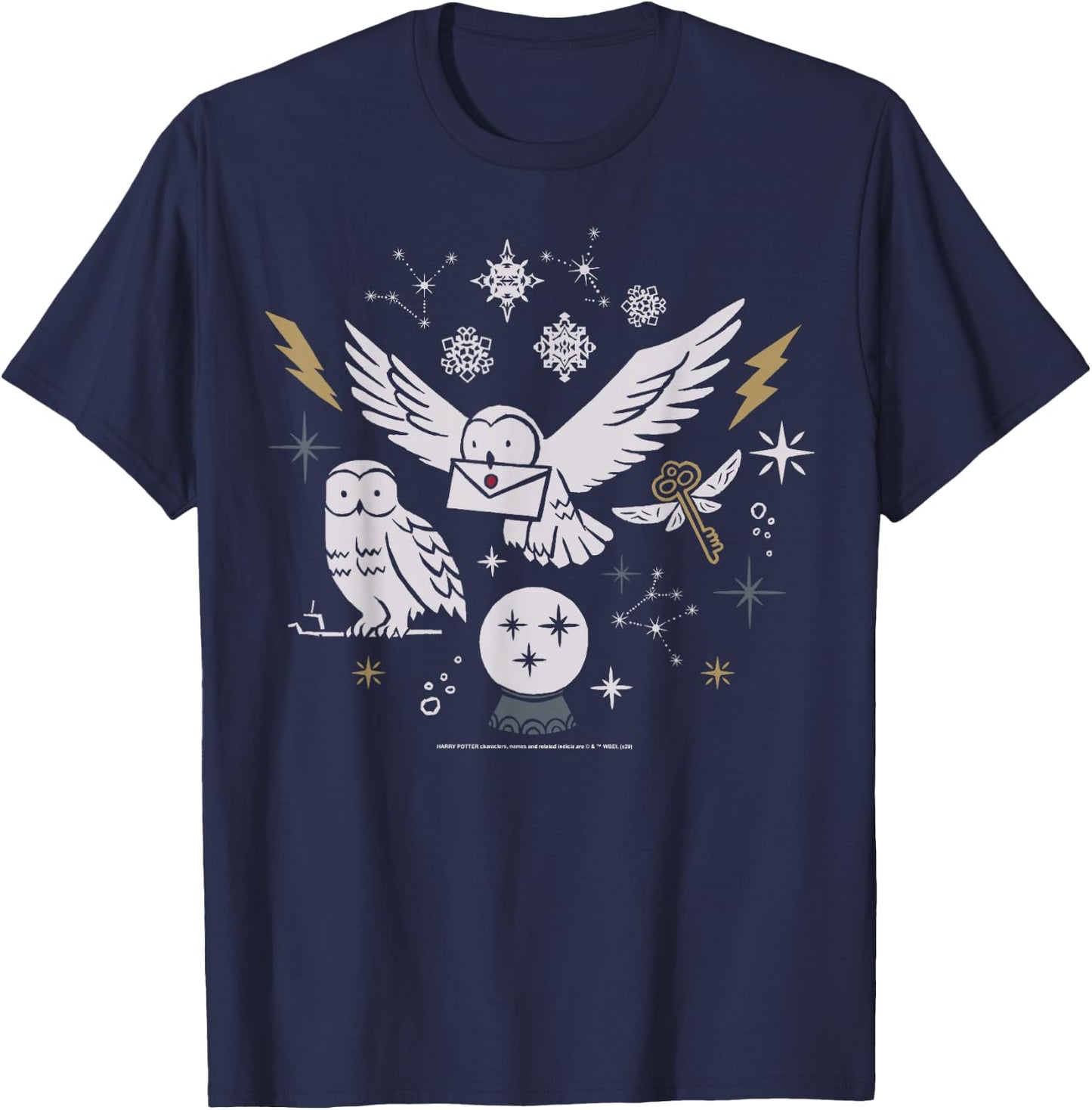 Harry Potter Christmas Winter Owls T-Shirt - T-Shirt | Navy