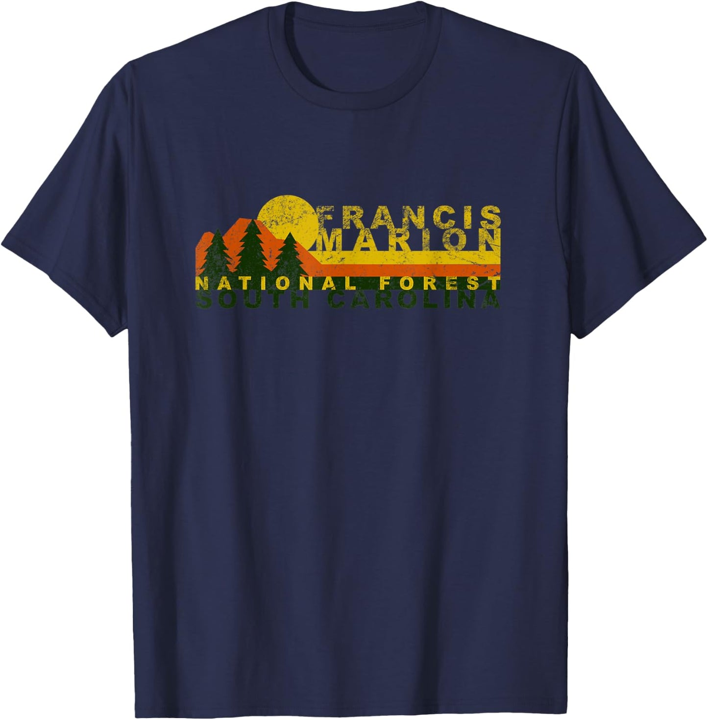 Francis Marion National Forest Vintage Retro T-Shirt - T-Shirt | Navy