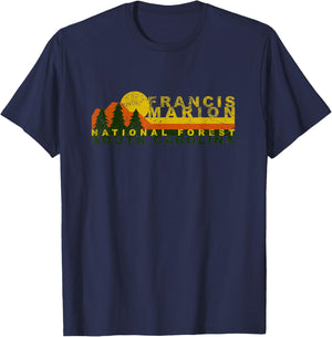 Francis Marion National Forest Vintage Retro T-Shirt - T-Shirt | Navy