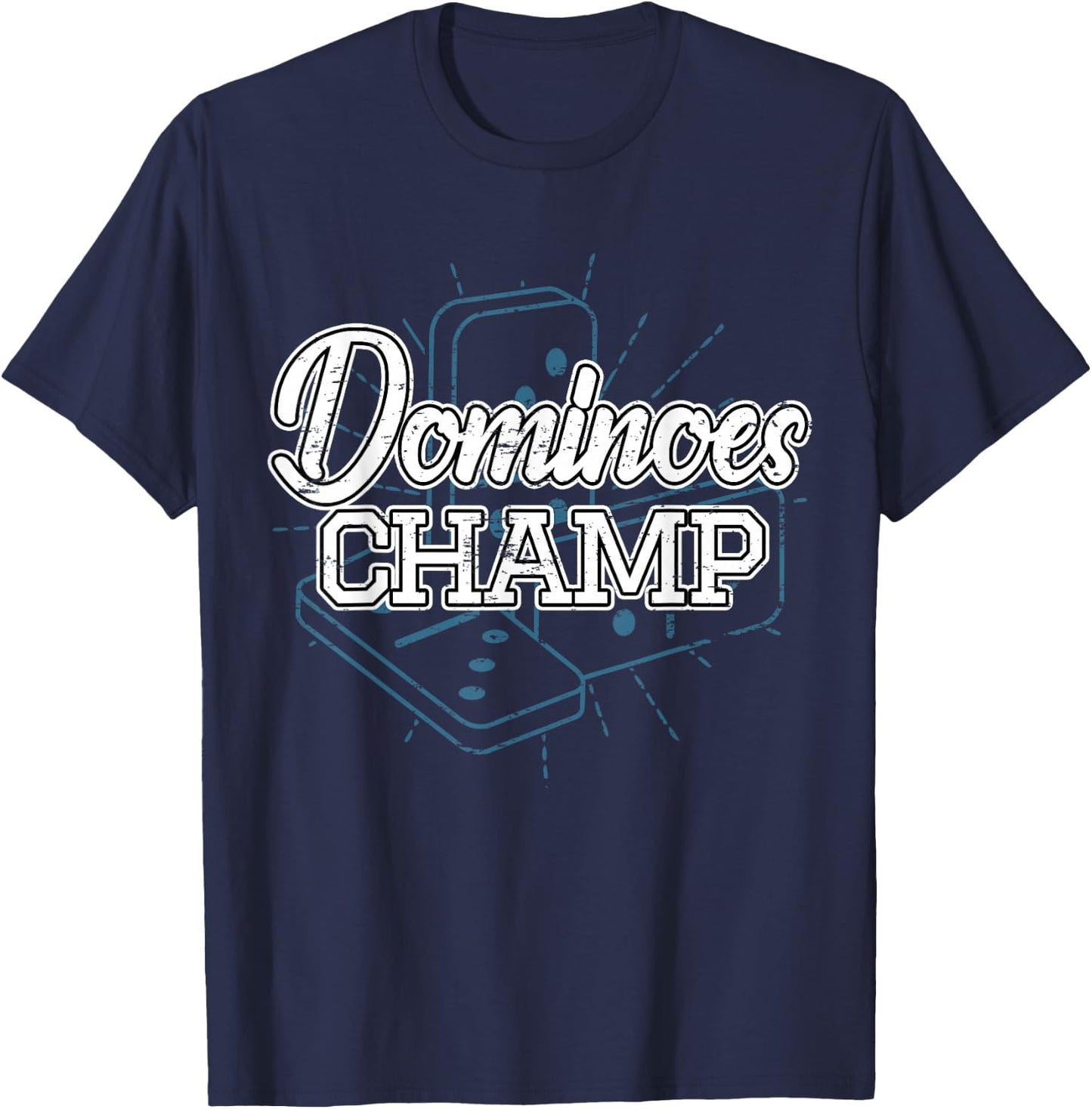 Domino Play Champ Gift Domino Players T-Shirt - T-Shirt | Navy