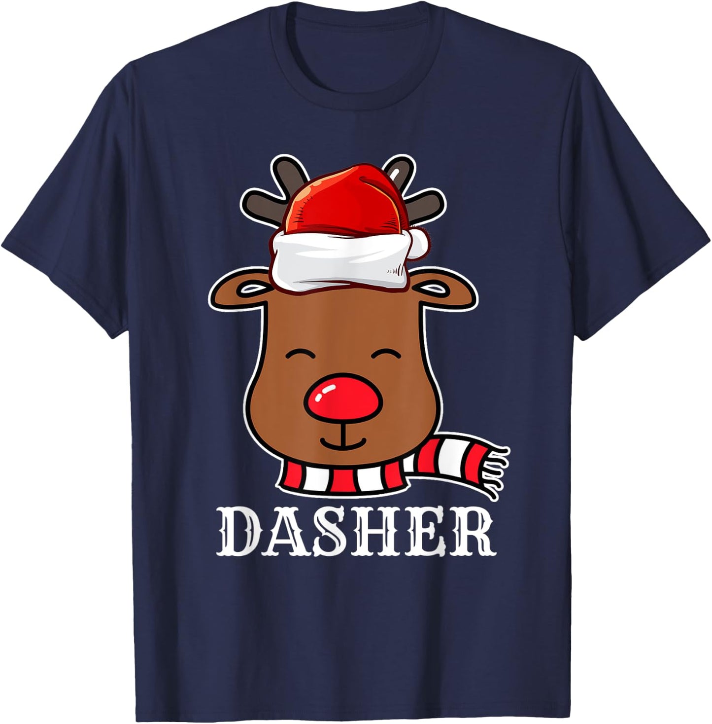 Santa Reindeer Dasher Xmas Group Costume T-Shirt - T-Shirt | Navy