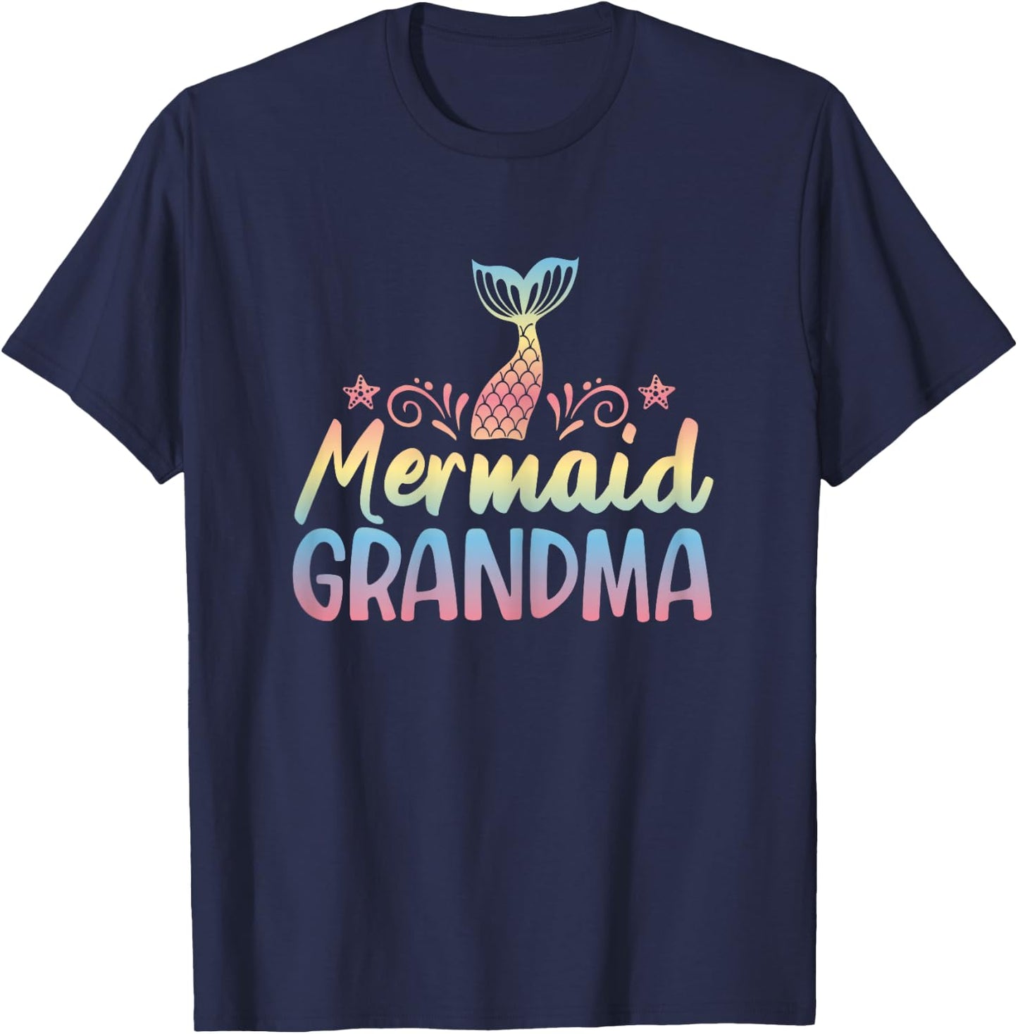 Mermaid Grandma Underwater Grandmother Myth Folklore T-Shirt - T-Shirt | Navy