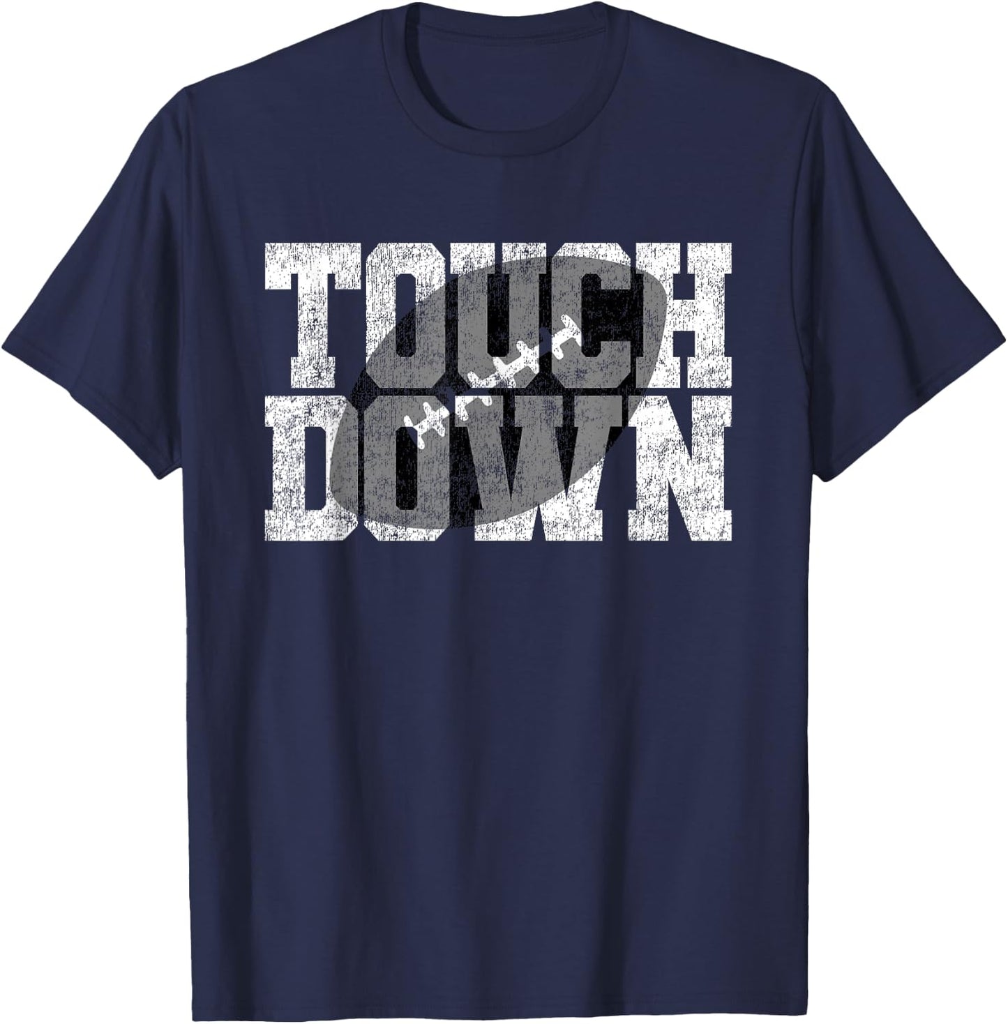 Football Fan Gear Vintage Touchdown Graphic Novelty T-Shirt - T-Shirt | Navy