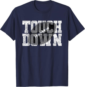 Football Fan Gear Vintage Touchdown Graphic Novelty T-Shirt - T-Shirt | Navy
