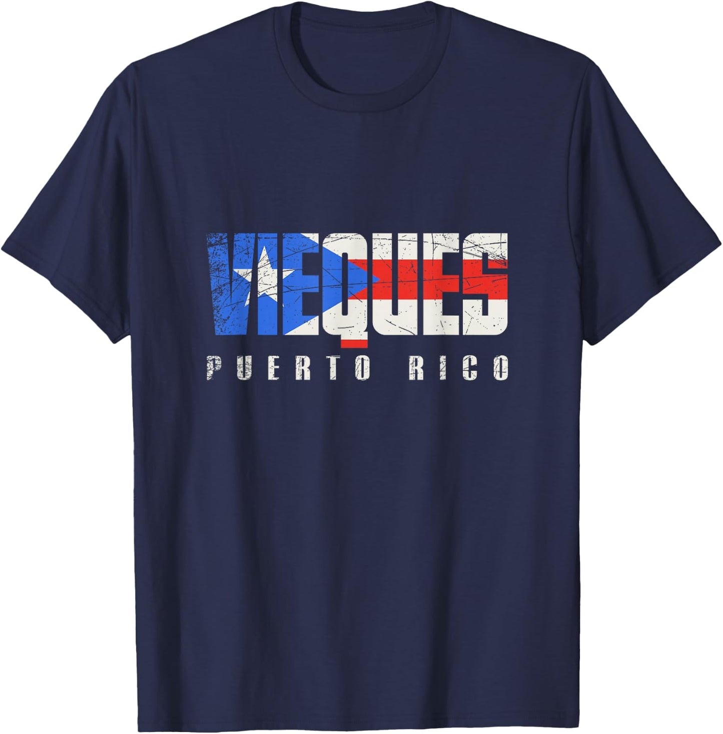 Puerto Rican flag Vieques Puerto Rico T-Shirt - T-Shirt | Navy