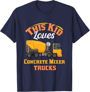 Kids this kid loves concrete mixer trucks birthday for boys T-Shirt - T-Shirt | Navy