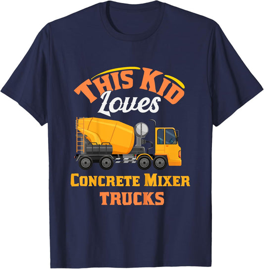 Kids this kid loves concrete mixer trucks birthday for boys T-Shirt - T-Shirt | Navy