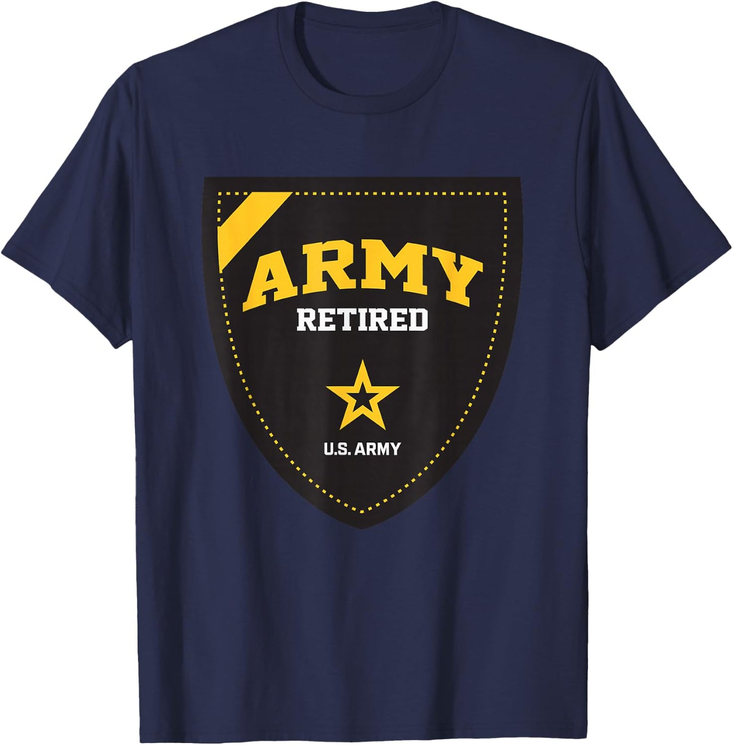 United States Army Military Retired Shield Green T-Shirt - T-Shirt | Navy