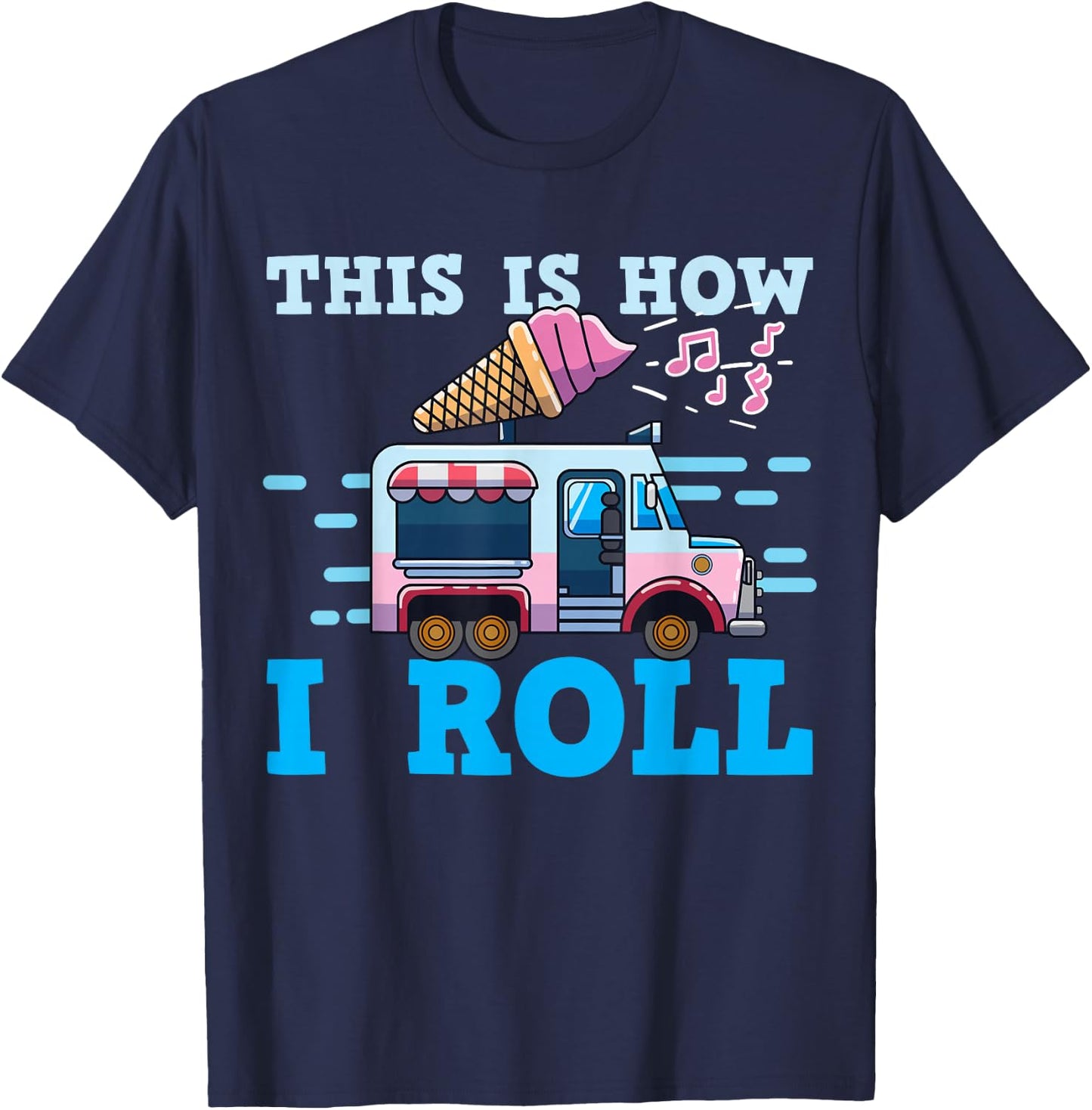 Ice Cream Truck Man T-Shirt - T-Shirt | Navy