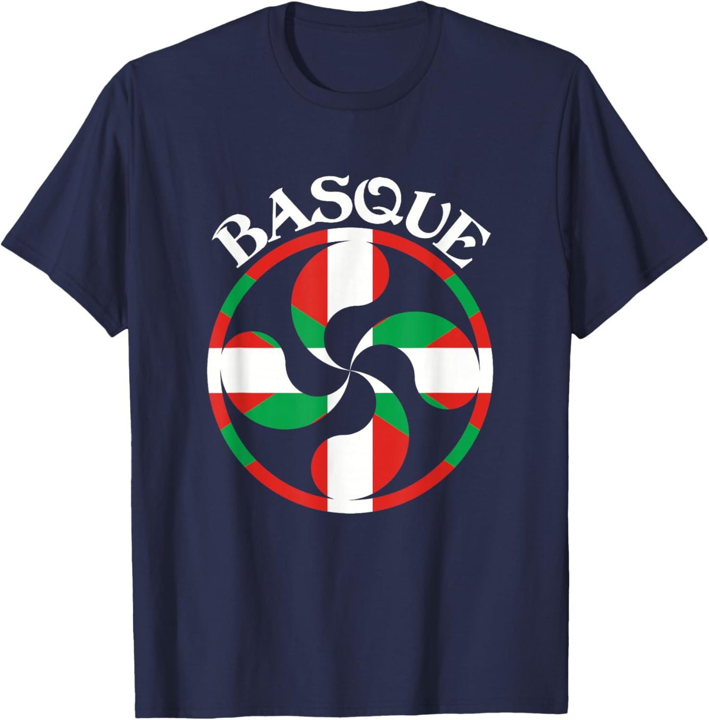 Basque Flag Lauburu, Basque Lauburu, Basque Country, Basque T-Shirt - T-Shirt | Navy