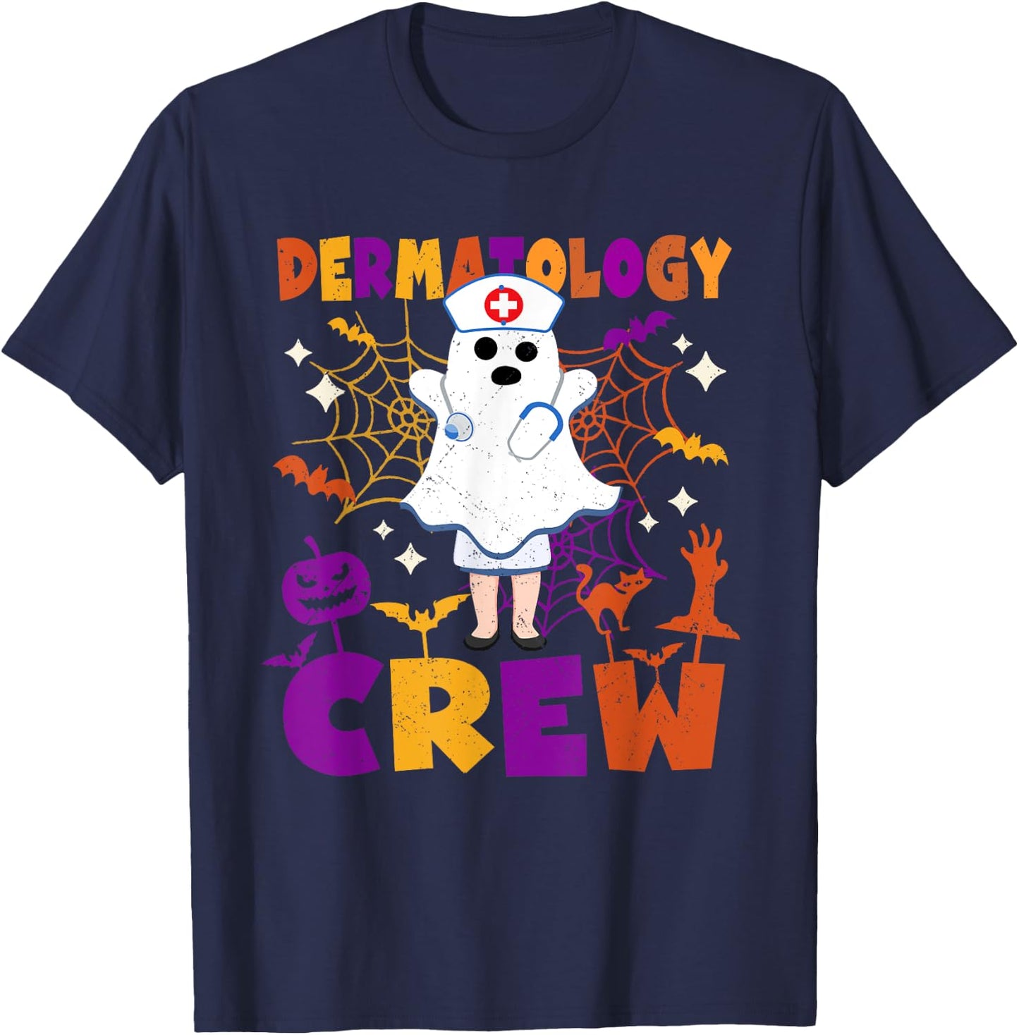 Dermatology Nurse Crew Matching Halloween Costume T-Shirt - T-Shirt | Navy