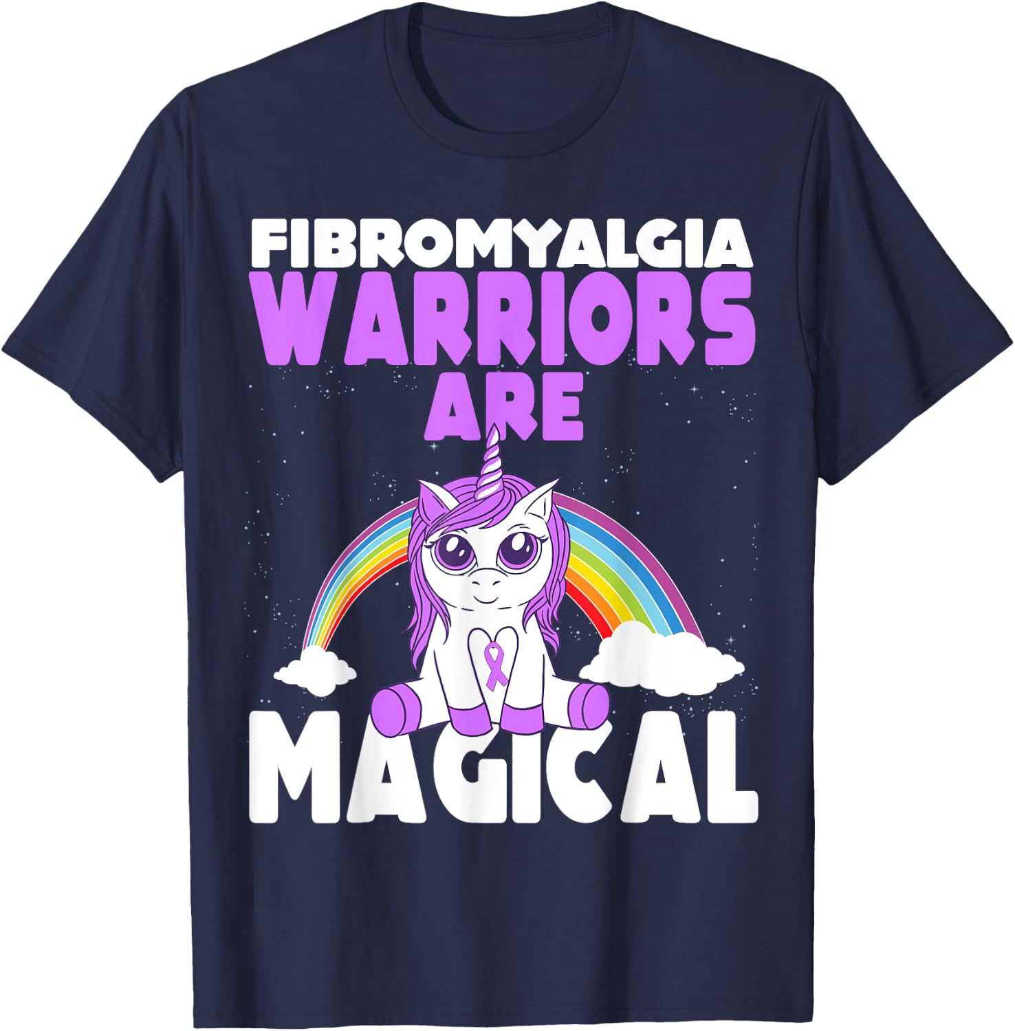 Fibromyalgia Awareness Warriors are magical Unicorn T-Shirt - T-Shirt | Navy