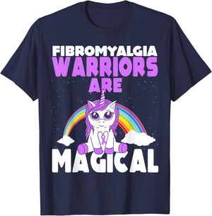 Fibromyalgia Awareness Warriors are magical Unicorn T-Shirt - T-Shirt | Navy