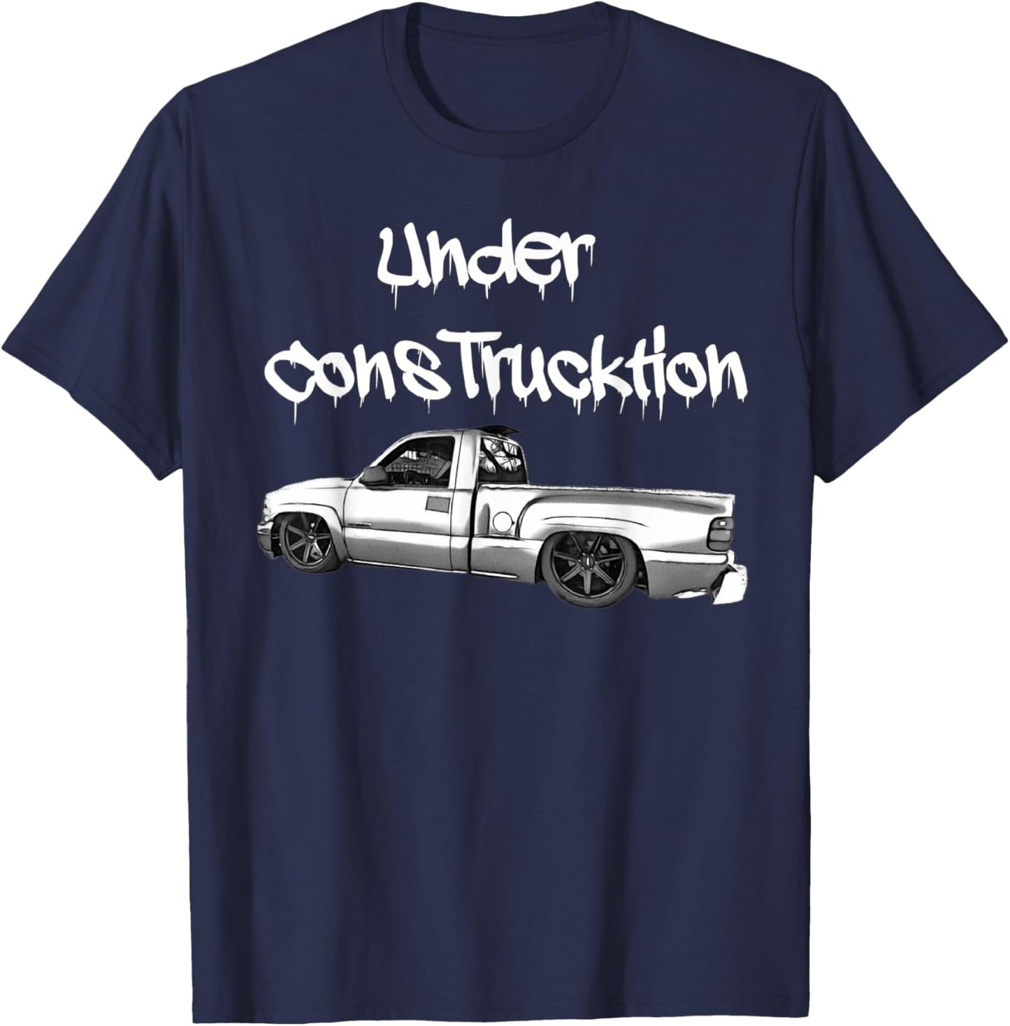 Funny Under Construction Silverado truck T-Shirt - T-Shirt | Navy