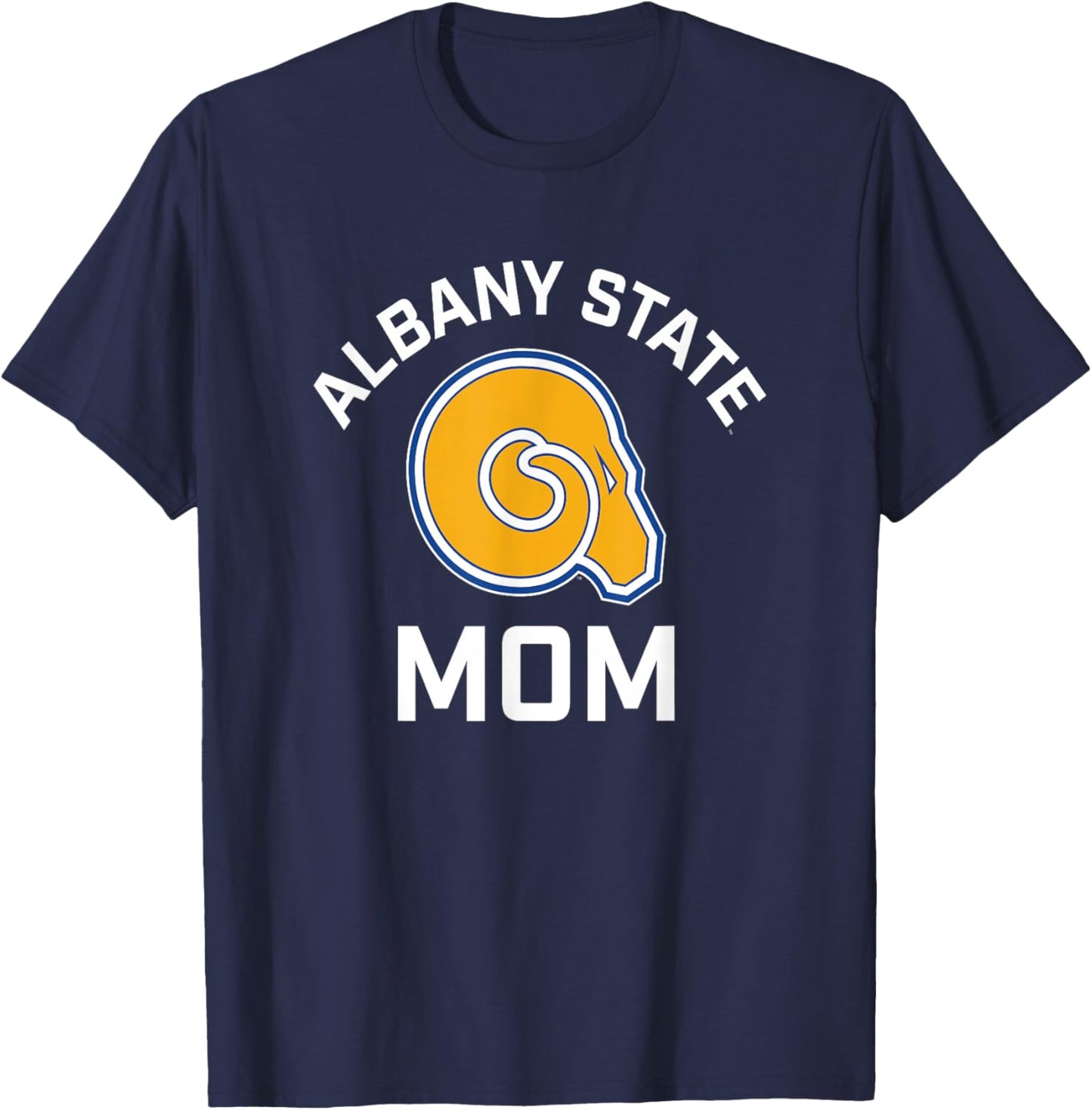 Albany State University Golden Rams Arched Mom T-Shirt - T-Shirt | Navy