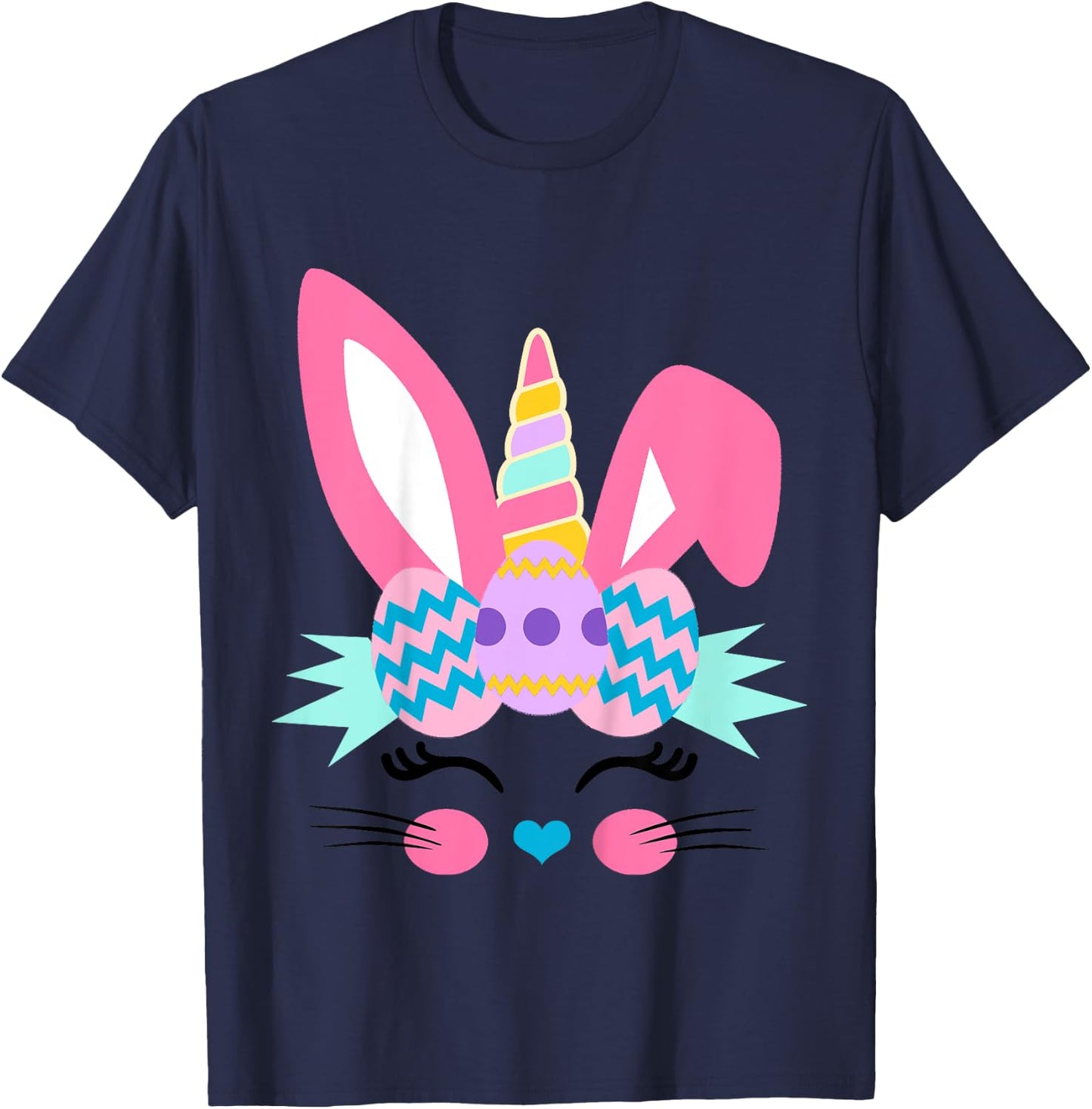 Toddler Girl Easter Bunny Unicorn for Girls and Baby Cute T-Shirt - T-Shirt | Navy