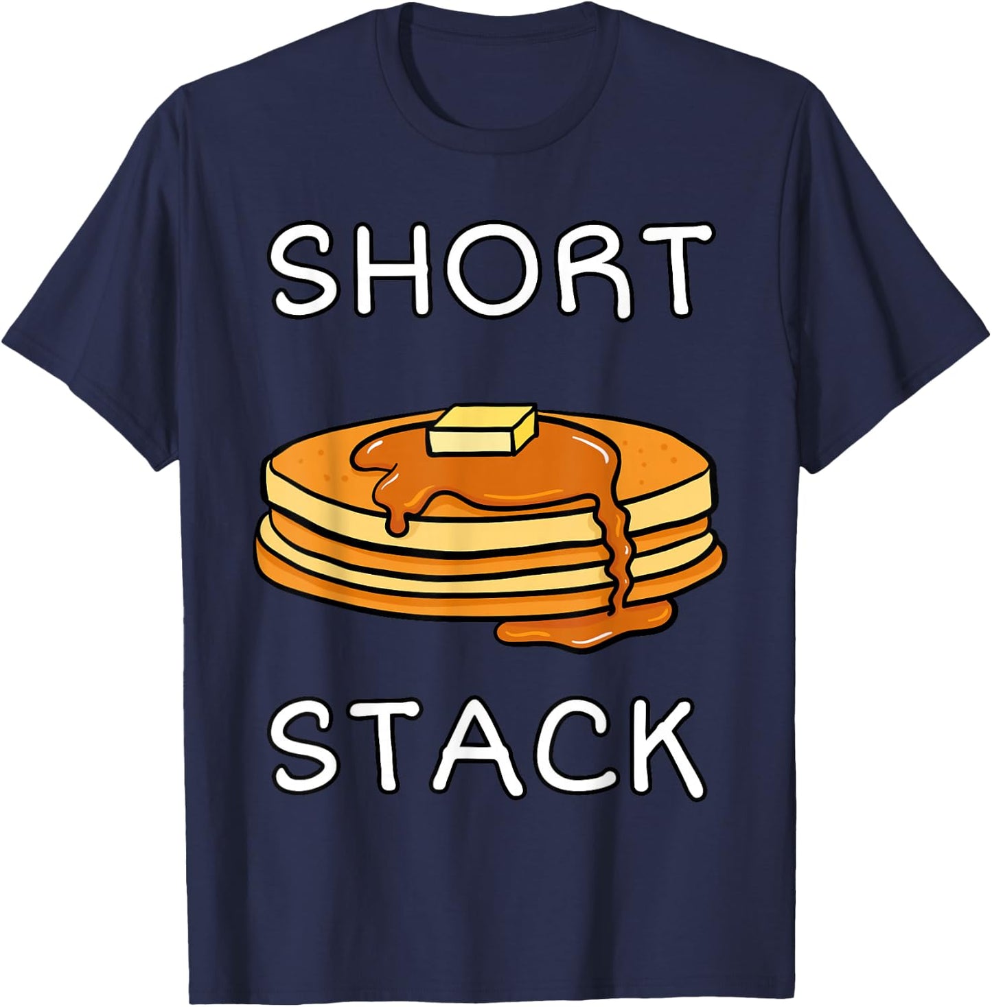 Short Stack Pancake Lover Waffle Breakfast Gift T-Shirt - T-Shirt | Navy