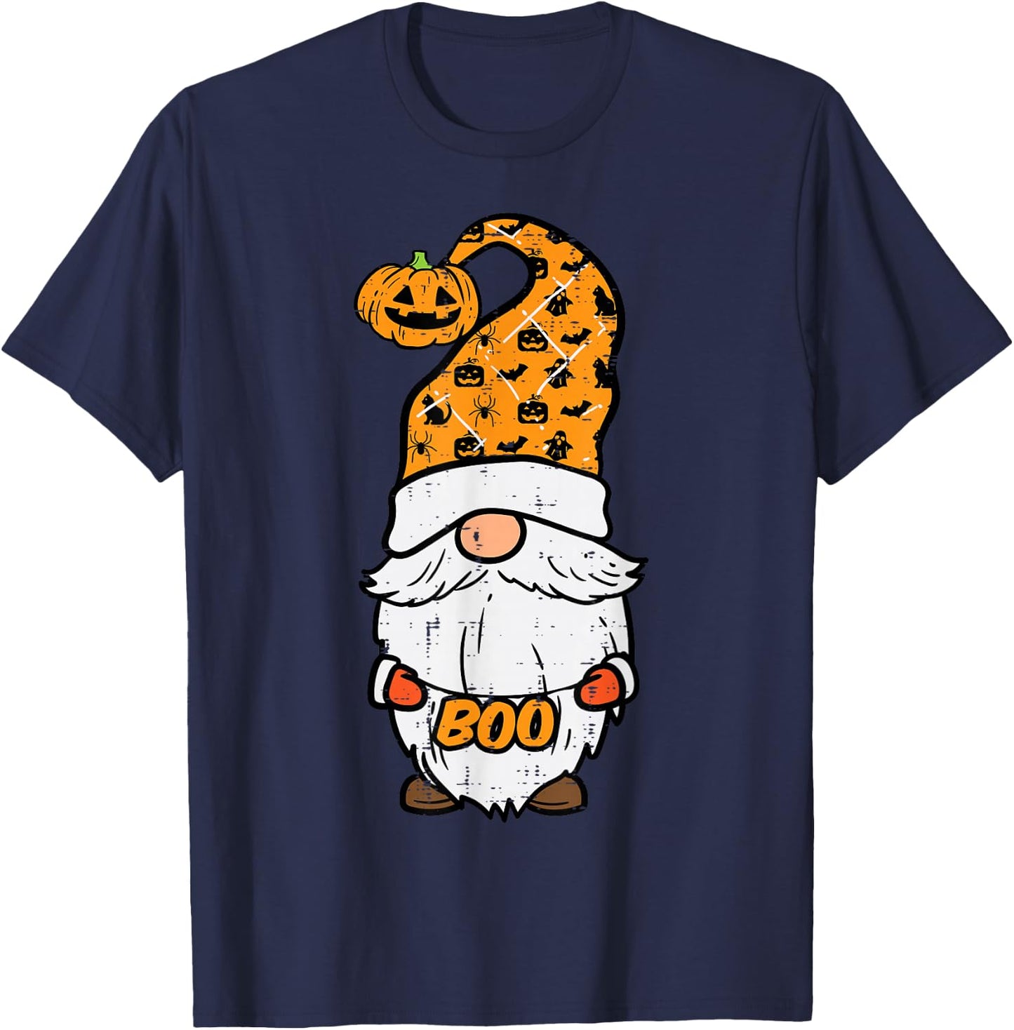 Halloween Gnome Boo Fall Garden Costume Women Girls Boys Kid T-Shirt - T-Shirt | Navy