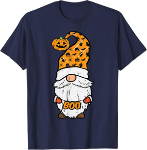 Halloween Gnome Boo Fall Garden Costume Women Girls Boys Kid T-Shirt - T-Shirt | Navy