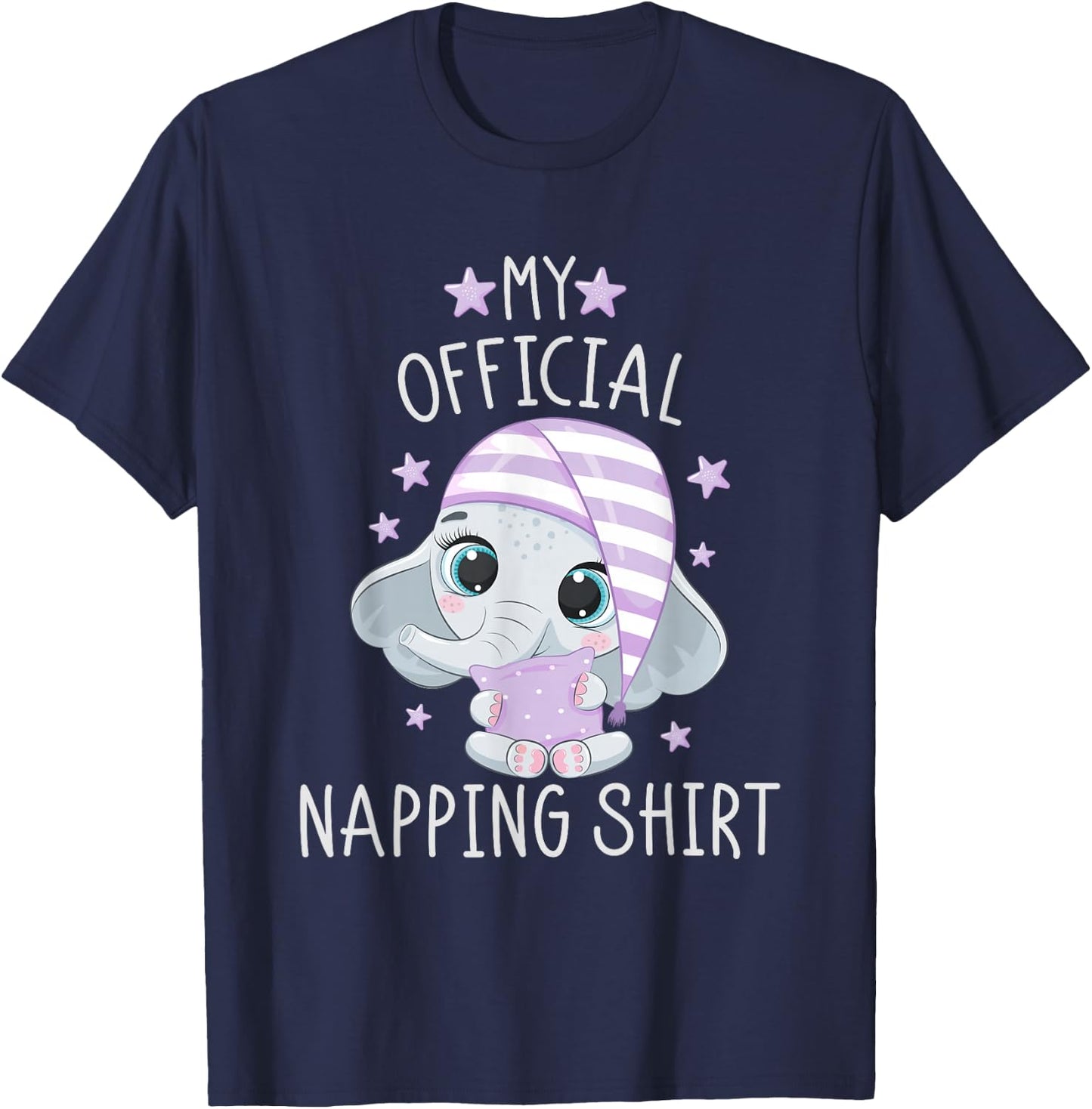 My Official Napping Shirt Pajamas Nightgown Elephant T-Shirt - T-Shirt | Navy