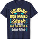 Funny Beach Quote Dog Named Shark Joke T-Shirt - T-Shirt | Navy
